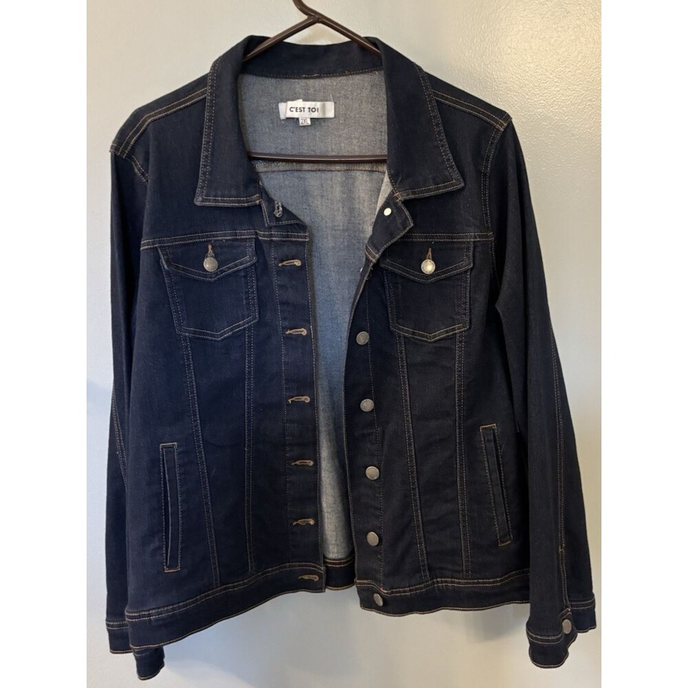 C'est Toi NWT Women’s Dark Blue Jean Jacket Size 2XL
